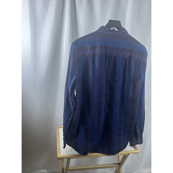 Jack And Jones Vintage Long Sleeve Men’s Shirt Slim Fit Striped Retro Y2K 90’S - Picture 4 of 8